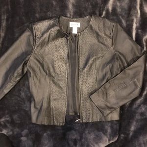 Bagatelle genuine black leather jacket with cutout details. New without tags.